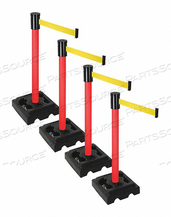 СИСТЕМЫ БАРЬЕРОВ, СТОЛБ, КРАСНЫЙ, 15 ФУТОВ, ЛЕНТА