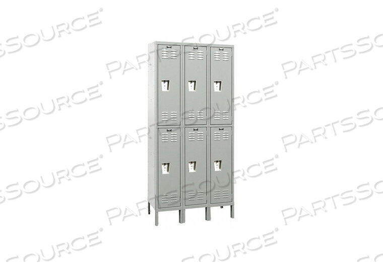 OEM#: UMS3588-2PL-AMMEDSAFE ДВУХЪЯРУСНЫЙ 6-ДВЕРНЫЙ АНТИМИКРОБНЫЙ ШКАФЧИК, 15 ШИРИНА X 18 ДИАМЕТР 36 В, СЕРЫЙ, В РАЗОБРАННОМ СОСТАВЕ от Hallowell