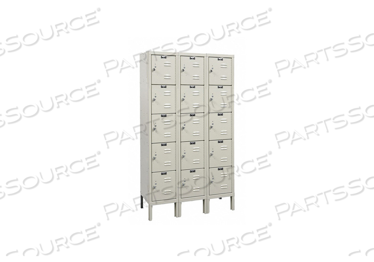 OEM#: U3256-5PTFIVE TIER 15 DOOR PREMIUM STEEL LOCKER, 12WX15DX12H, TAN, В РАЗОБРАННОМ СОБРАНИЕМ от Hallowell