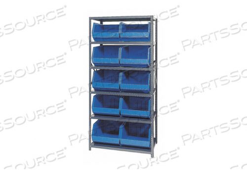 OEM#: QSBU-270BLQSBU-270 СТЕЛЛАЖ ИЗ СТАЛЬНОЙ СТЕКЛЯННОЙ С 10 ГИГАНТСКИМИ ЯЩИКАМИ ДЛЯ ШТАБЕЛИРОВАНИЯ, СИНИЙ, 18X36X75 от Quantum Storage Systems
