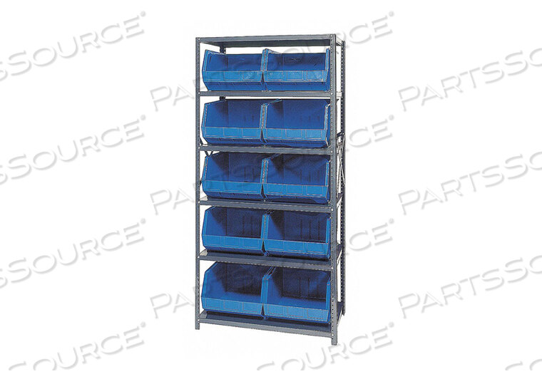 OEM#: QSBU-270BLQSBU-270 СТЕЛЛАЖ ИЗ СТАЛЬНОЙ СТЕКЛЯННОЙ С 10 ГИГАНТСКИМИ ЯЩИКАМИ ДЛЯ ШТАБЕЛИРОВАНИЯ, СИНИЙ, 18X36X75 от Quantum Storage Systems