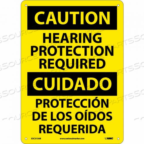 OEM#: ESC513ABBILINGUAL АЛЮМИНИЕВЫЙ ЗНАК - ВНИМАНИЕ! ТРЕБУЕТСЯ ЗАЩИТА ОРГАНОВ СЛУХА от National Marker Company