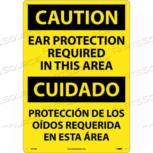 OEM#: ESC73RCДВУЯЗЫЧНЫЙ ПЛАСТИКОВЫЙ ЗНАК - ВНИМАНИЕ! В ЭТОЙ ЗОНЕ ТРЕБУЕТСЯ ЗАЩИТА УШЕЙ от National Marker Company