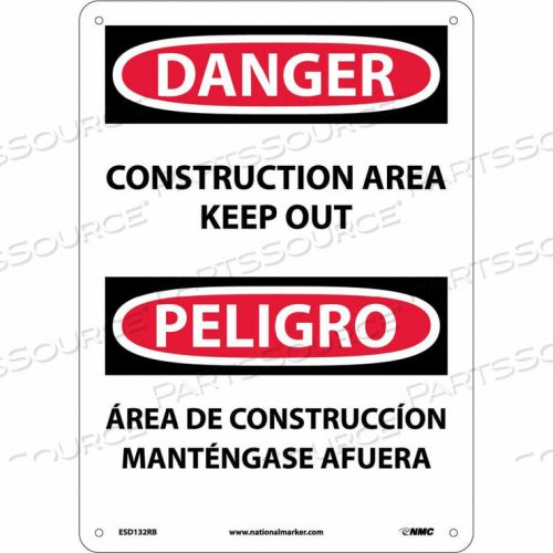 OEM#: ESD132RBBILISTIC ЗНАК С ИНФОРМАЦИЕЙ О ПЛАСТИКЕ - ОПАСНОСТЬ СТРОИТЕЛЬНАЯ ЗОНА, НЕ ВХОДИТЬ от National Marker Company