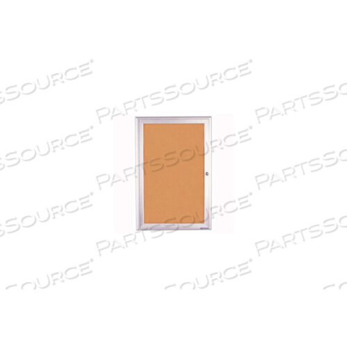 OEM#: UV8000-SATIN-CORK18W X 24H 1-ДВЕРНАЯ УЛИЧНАЯ ЗАКРЫТАЯ ПРОБКОВАЯ ДОСКА С РАДИУСНОЙ РАМОЙ от United Visual Products